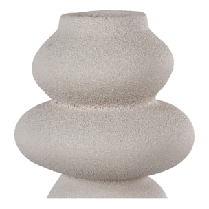 Vaso in gres beige con forme organiche, ø14,5x26,5 cm