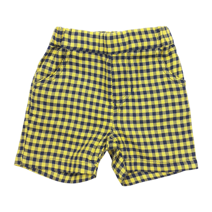 SHORT QUADRETTO GIALLO BLU