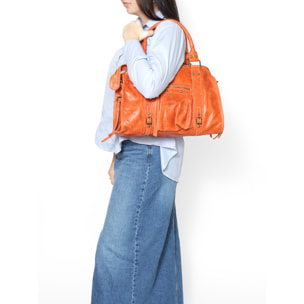 Borsa a spalla da donna - Modello Elara - Vera pelle - 41.0 x 28.0 x 13.0 cm