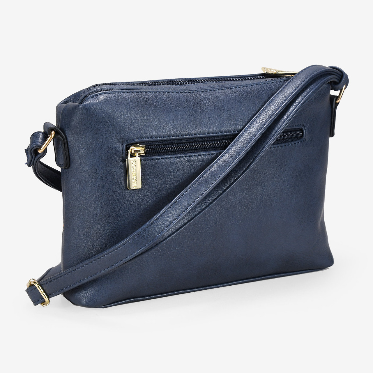 Bolso bandolera azul doble cremallera