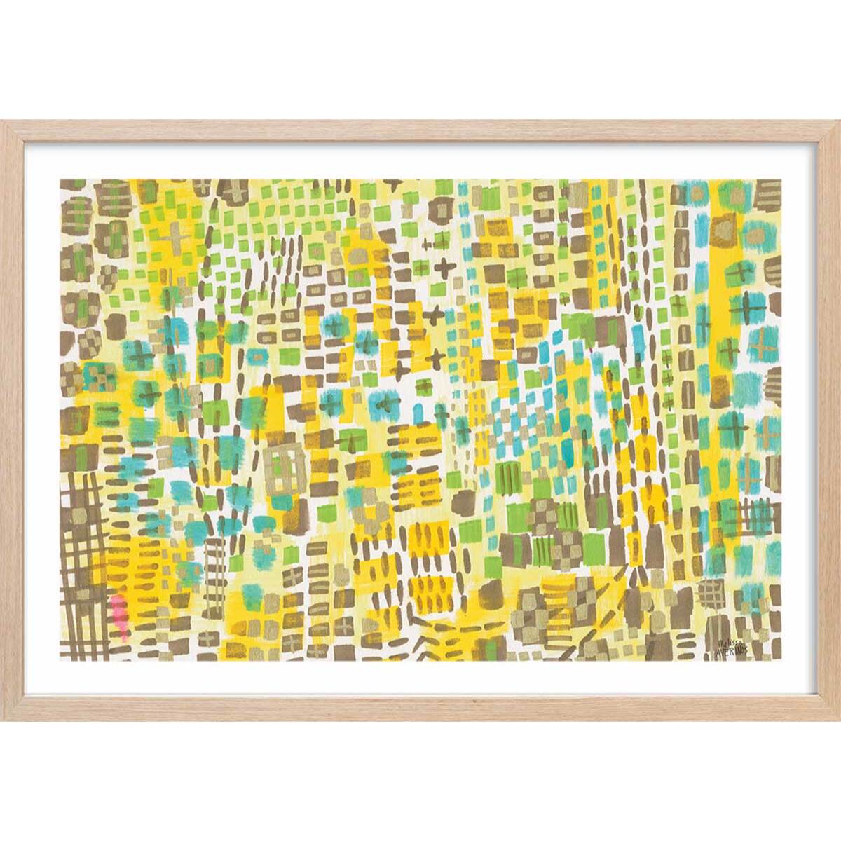 Poster vertikal block Affiche + cadre en bois - Chêne