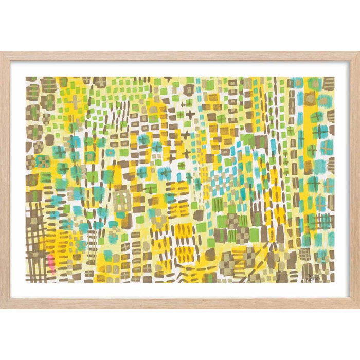 Poster vertikal block Affiche + cadre en bois - Chêne