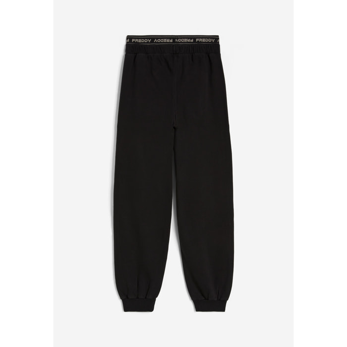 Pantaloni joggers in felpa invernale con elastico logato