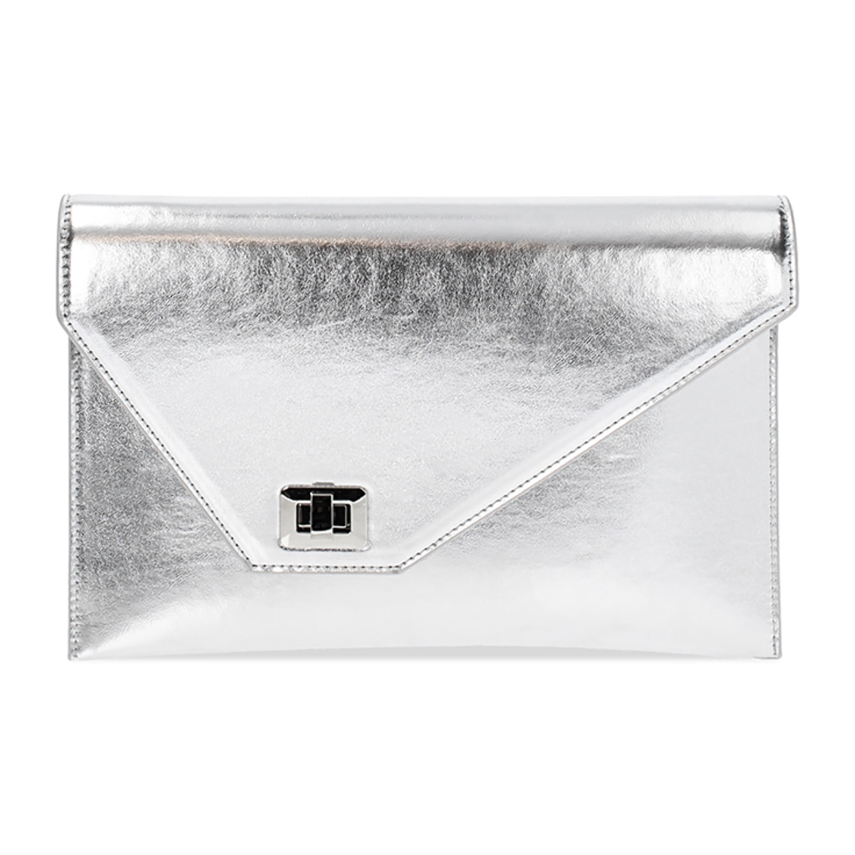 Pochette donna argento in laminato