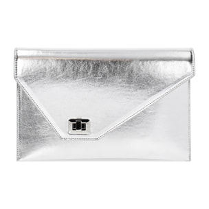 Pochette donna argento in laminato