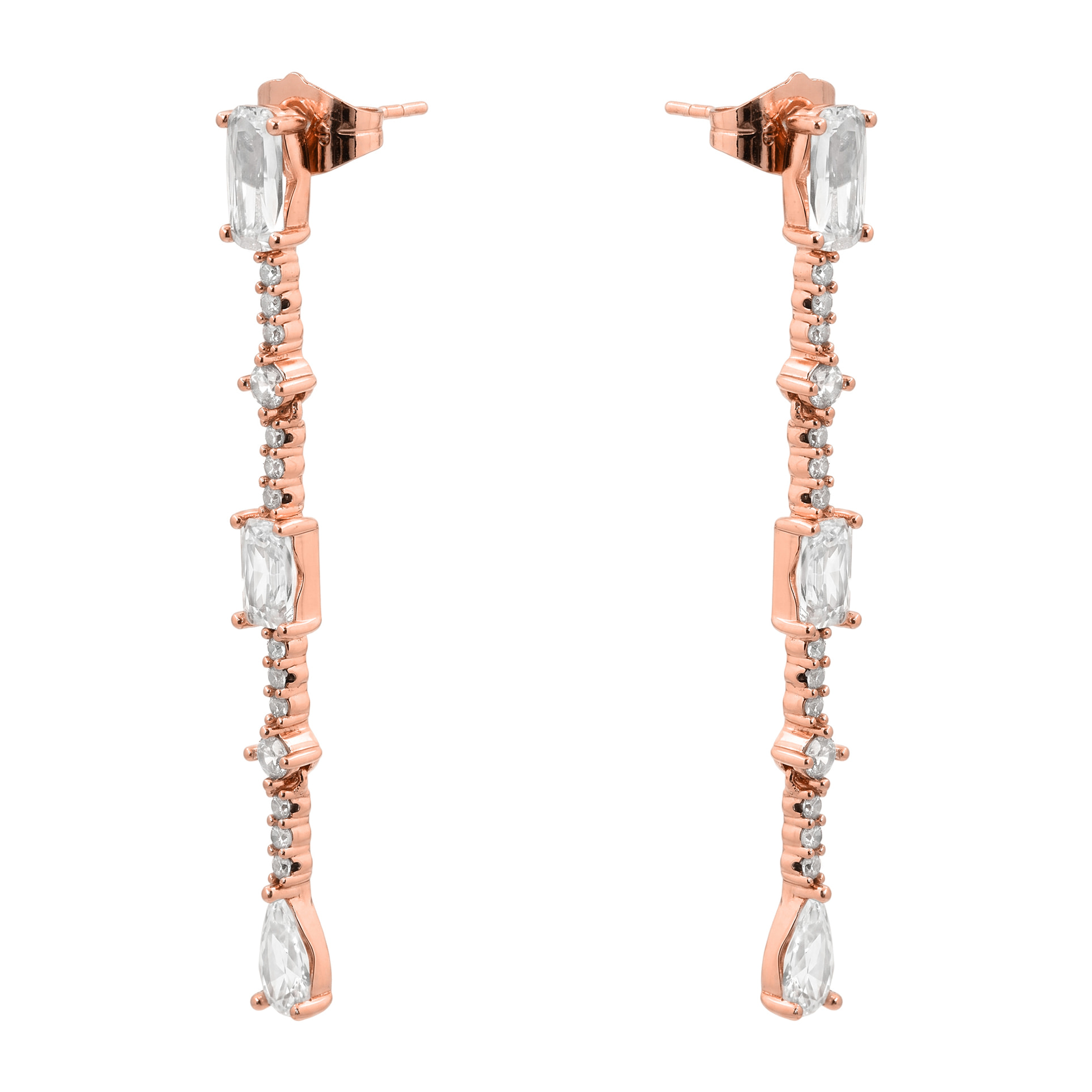 Pendientes Ziadru acabado oro rosa 18k