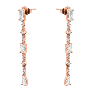 Pendientes Ziadru acabado oro rosa 18k