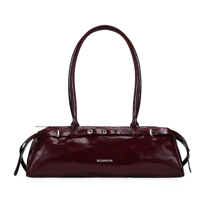 Bolso de hombro burdeos con cremallera