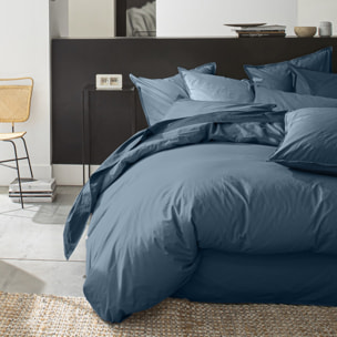 Housse de couette 100% percale coton lavé 80fils emeraude