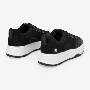 Zapatillas negras de skate con cordones y plataforma