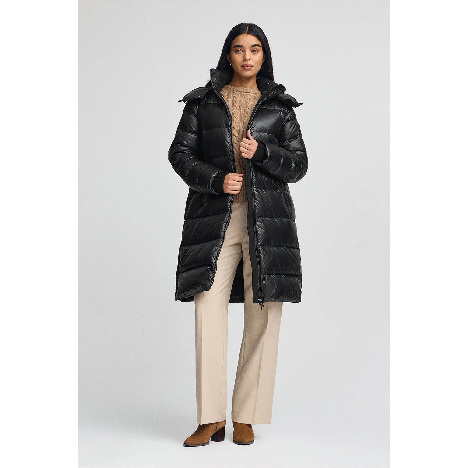 Chaqueta de plumas Olena negra con logo Polo Club