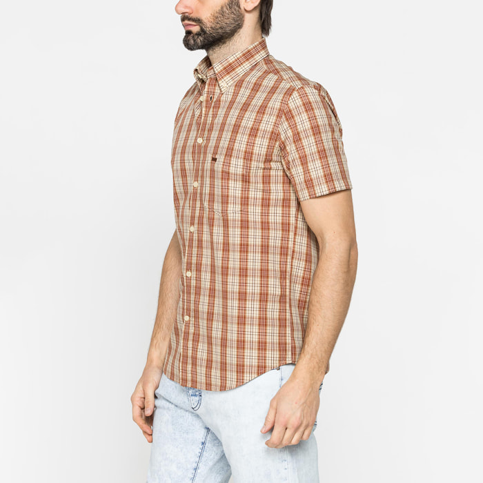 CAMICIA A MANICA CORTA IN COTONE CON FANTASIA