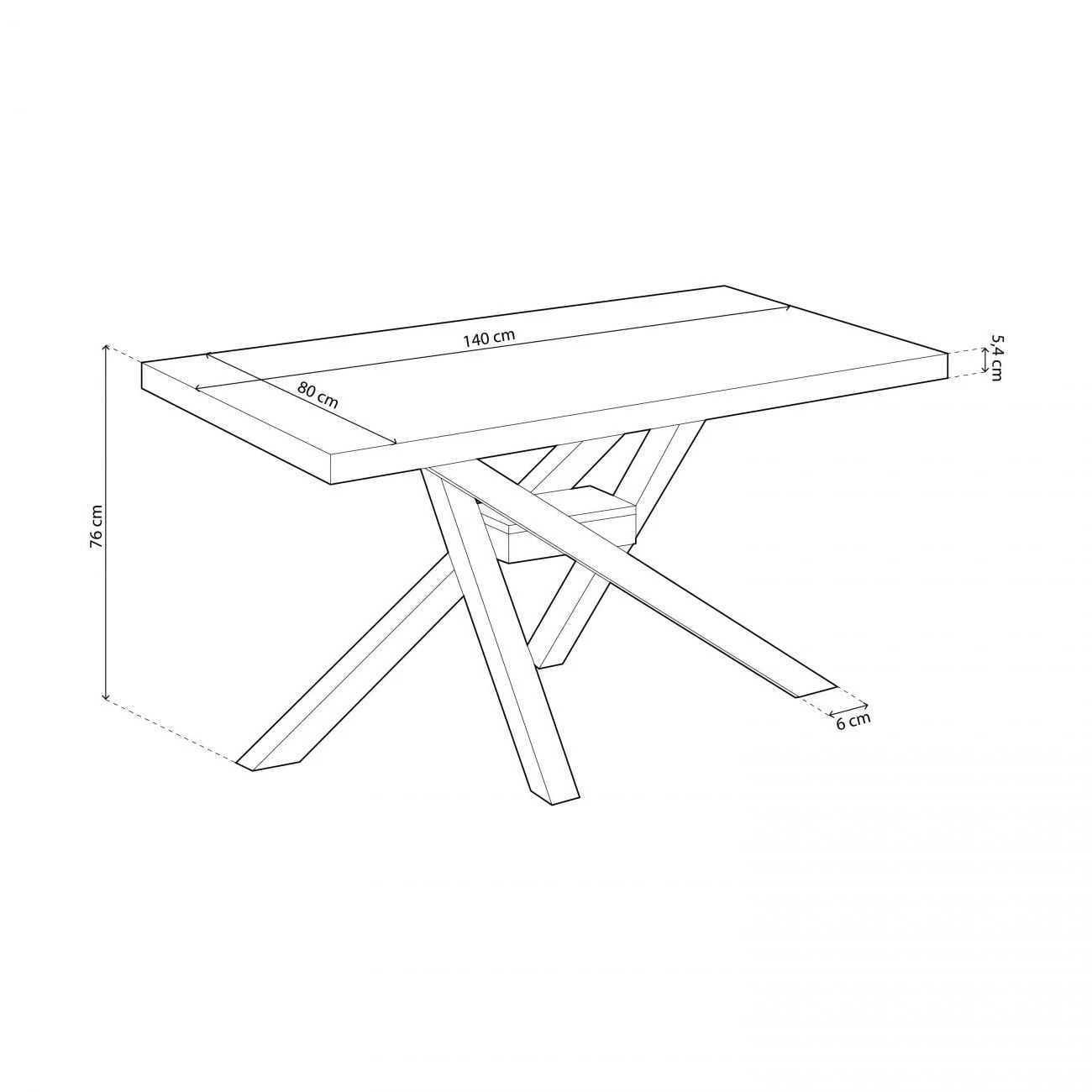 Mesa de comedor Xena 140 Roble - Blanco
