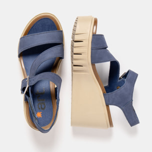 Sandalia de cuña 2080 NOBUCK OCEAN/ CATANIA color Ocean