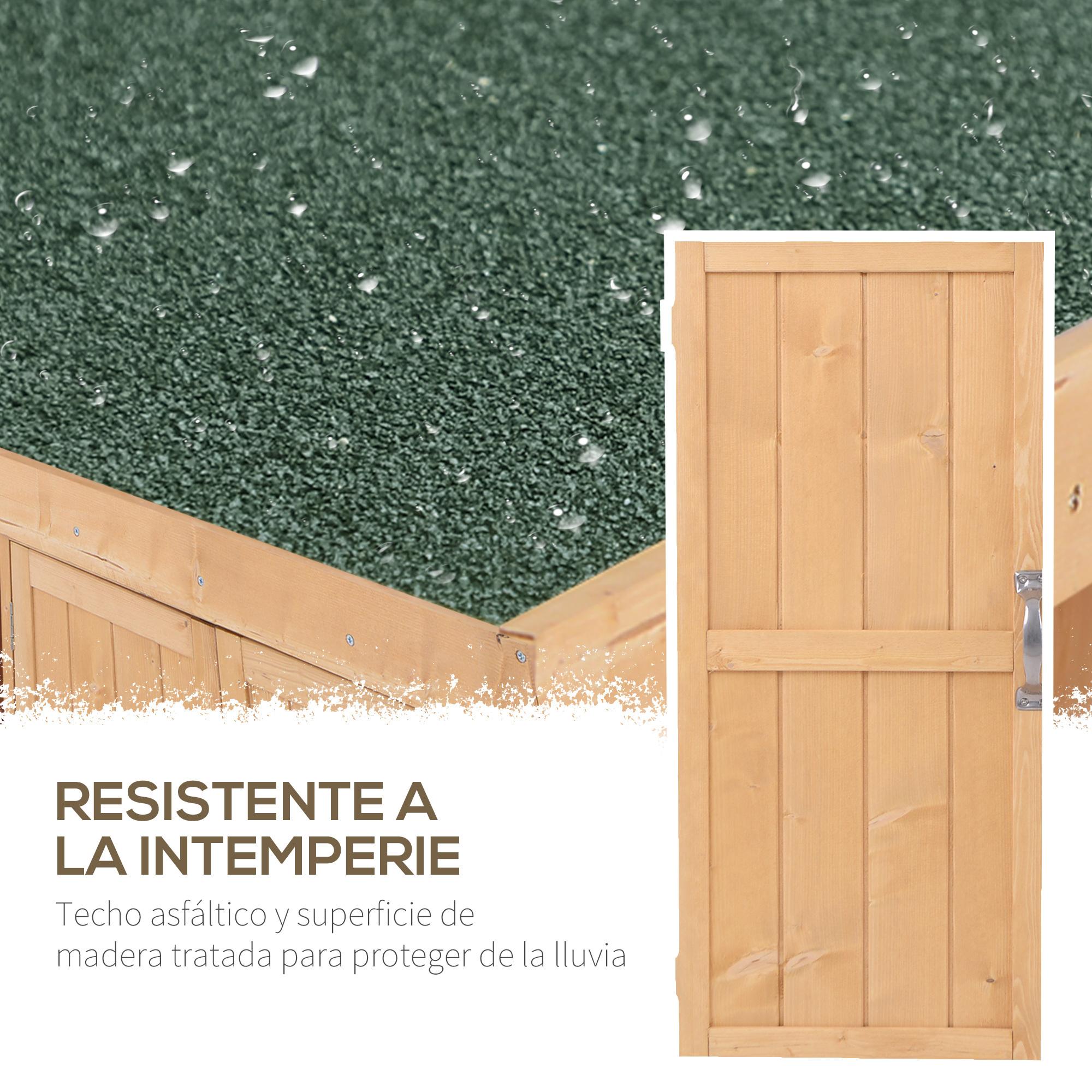 Cobertizo de Madera Armario Herramientas de Jardinería Caseta Exterior 2 Puertas