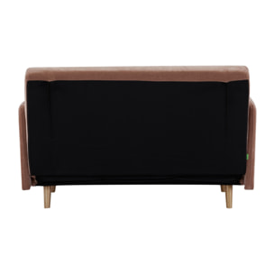 Belushi - Canapé convertible 2 places en tissu chenille L120cm - Terracotta