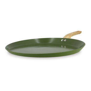 Galetière en revêtement céramique 32cm vert - tous feux OLIVE