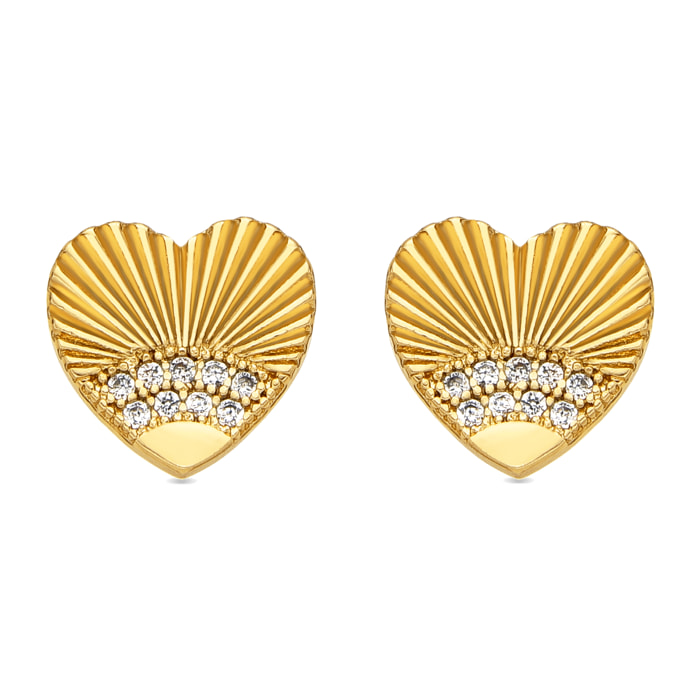 Pendientes con Circonita Brillante acabado oro 18k