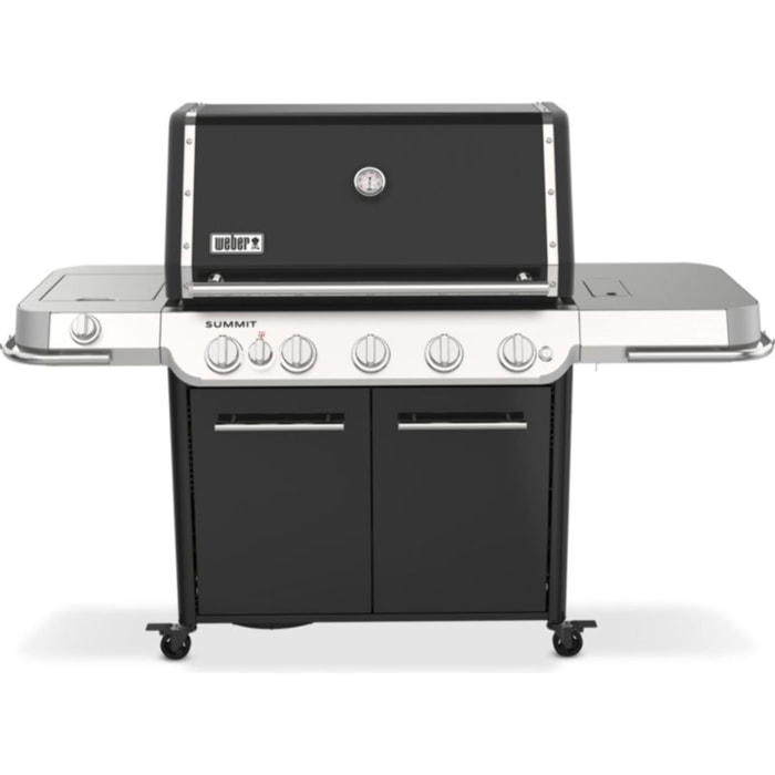 Barbecue gaz WEBER Summit FS38 E black 5 brûleurs sur chariot, 91x49 cm réchaud latéral