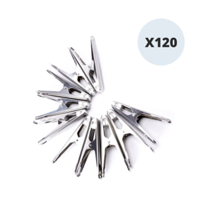 Lot de 120 pinces à linge en inox MSV
