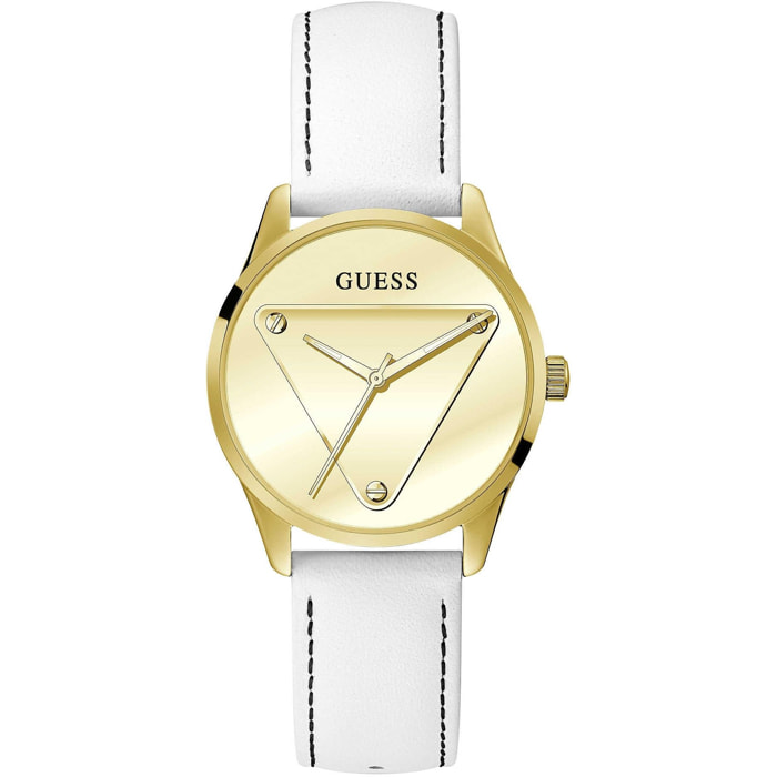 Orologio Guess EMBLEM Vera Pelle Bianco