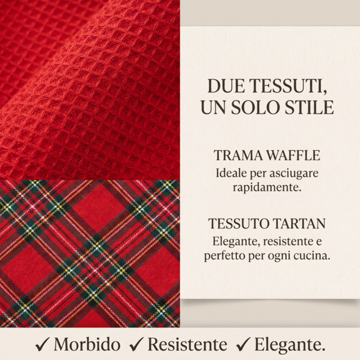 Set strofinacci in cotone - ROSSO