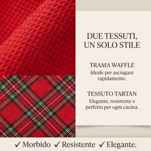 Set strofinacci in cotone - ROSSO