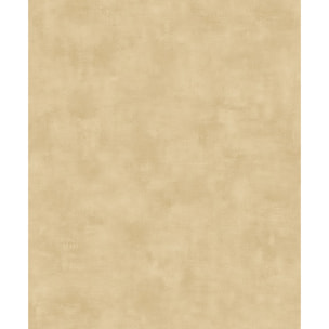 Papier peint uni effet toile lin jaune doré