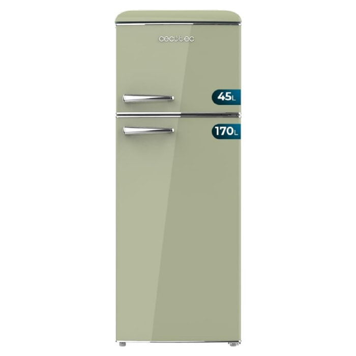 Cecotec Frigorífico retro Bolero CoolMarket 2D Origin 215 Green E