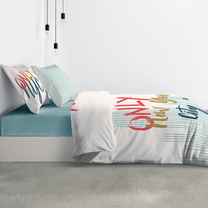 Parure housse de couette 3pcs avec taies oreiller 100% coton 57fils only