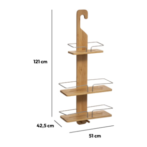 Serviteur de douche 3 niveaux Métal bambou