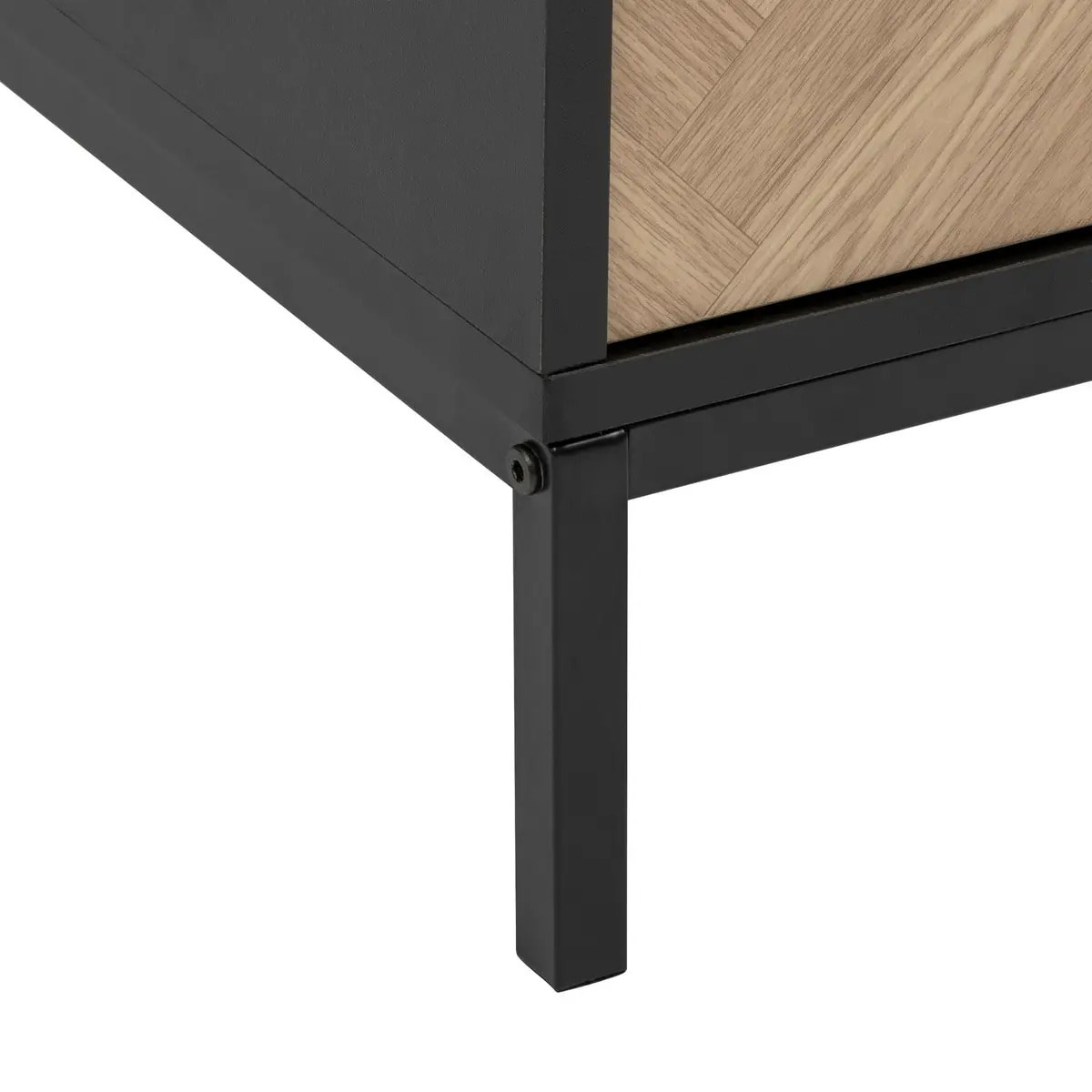 Cabinet "Chevrons" 2 portes effet pin naturel et noir 110x80cm
