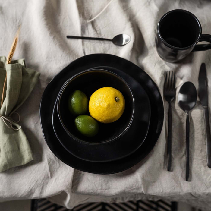 Assiettes Organic 20cm noires set de 6 Kare Design
