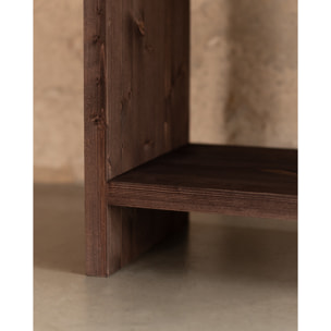 Estantería de madera maciza tono nogal de 180x140cm Alto: 180 Largo: 140 Ancho: 35