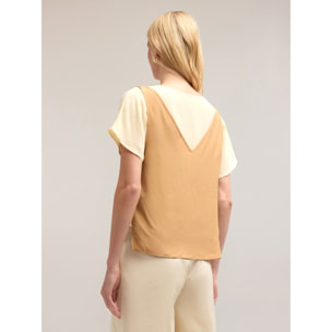 Motivi - Blusa doppia in viscosa - Beige