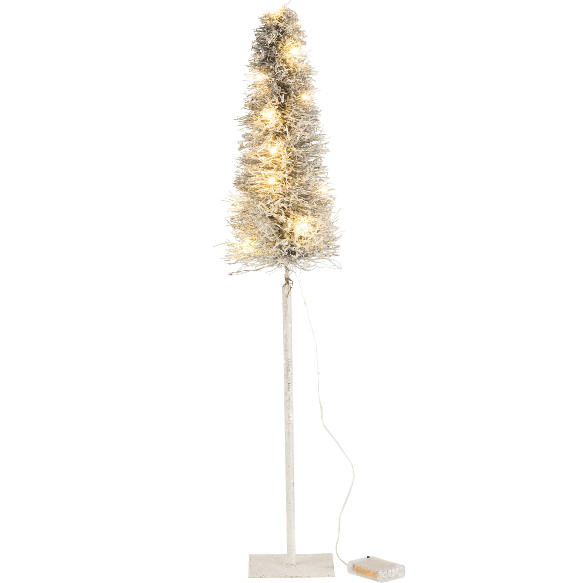 J-Line décoration sapin de Noël Branches - rotin - blanc - medium - LED