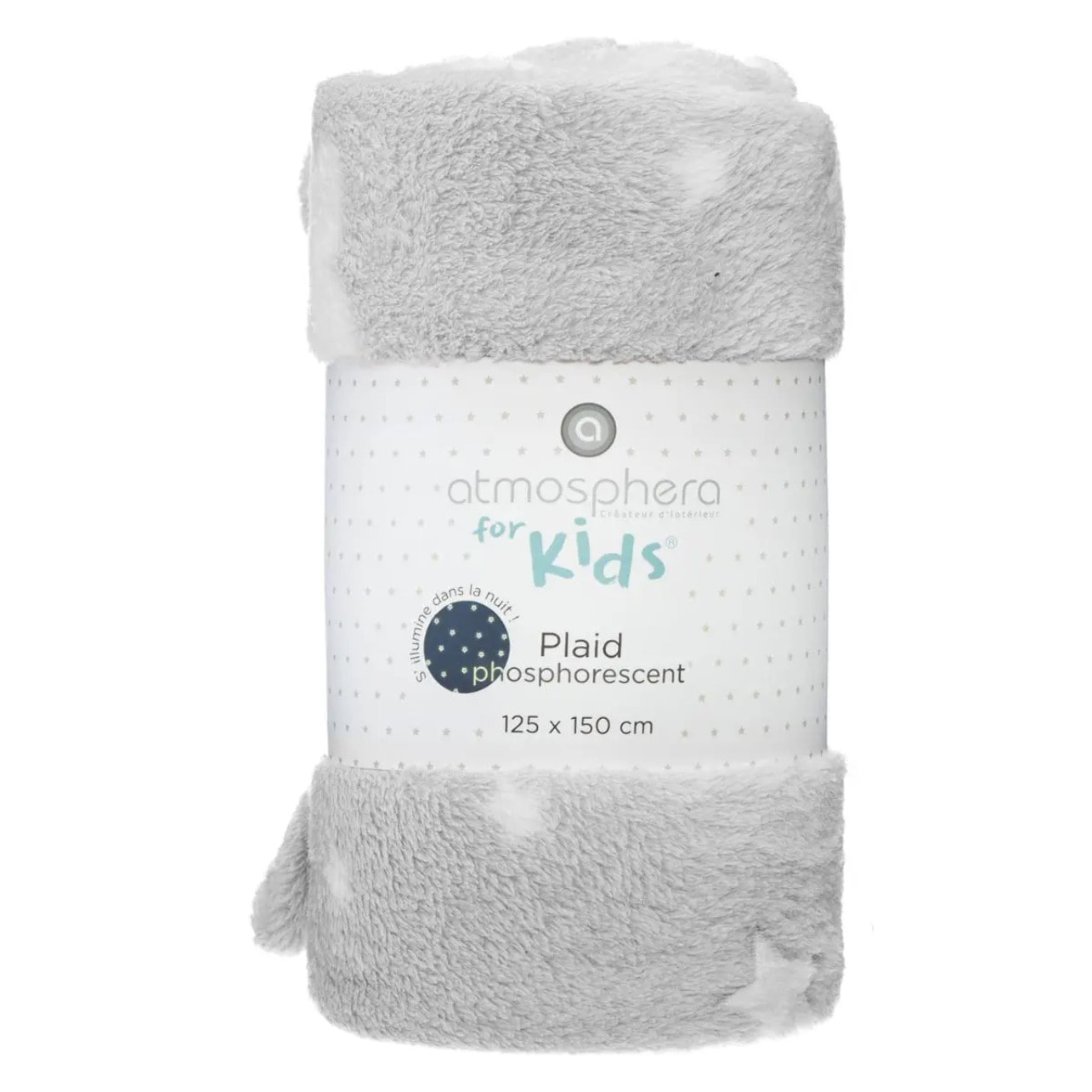 Plaid phosphorescent 125x150cm gris