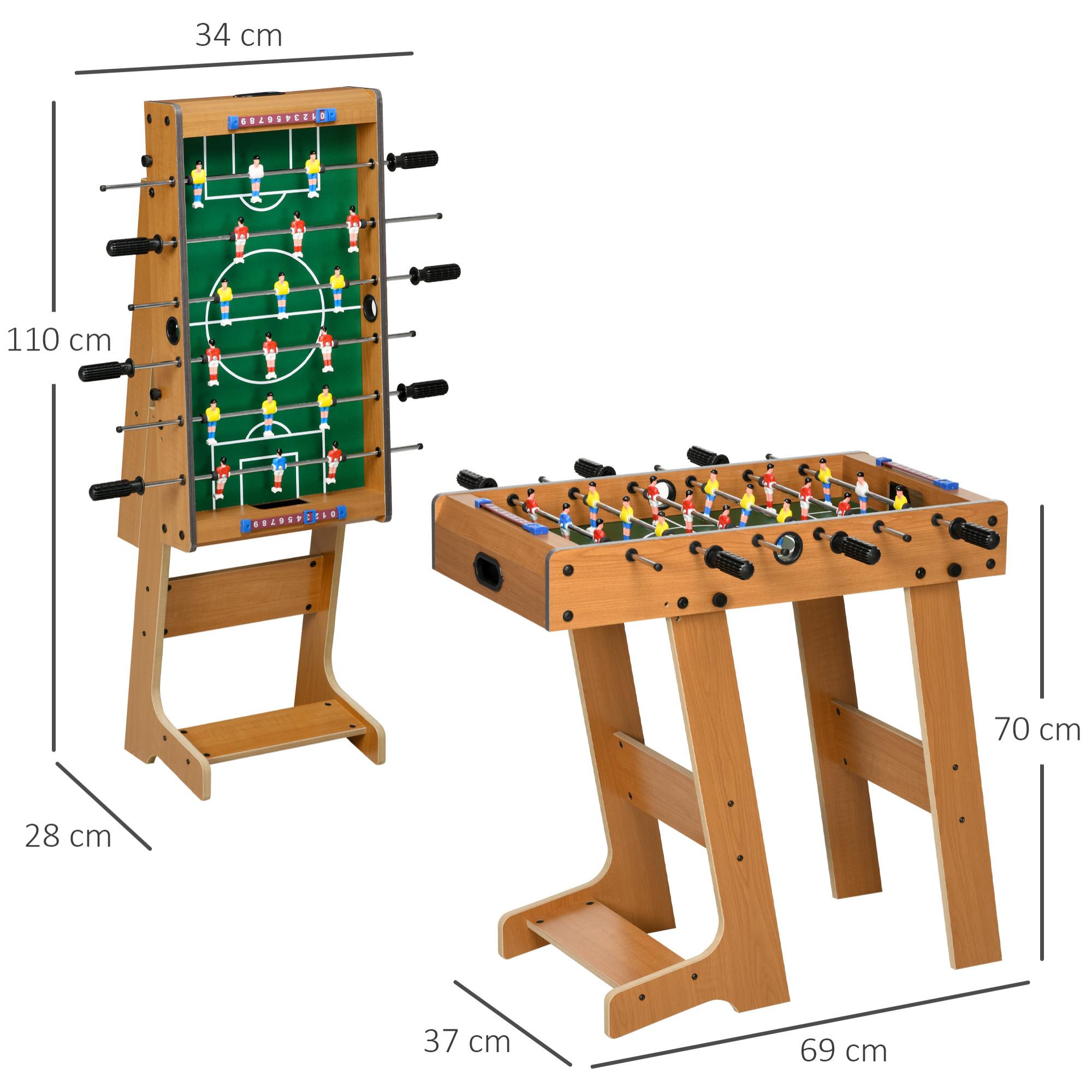 Futbolín de Mesa para Niños y Adultos 69x37x70cm con Patas Plegable para Familia