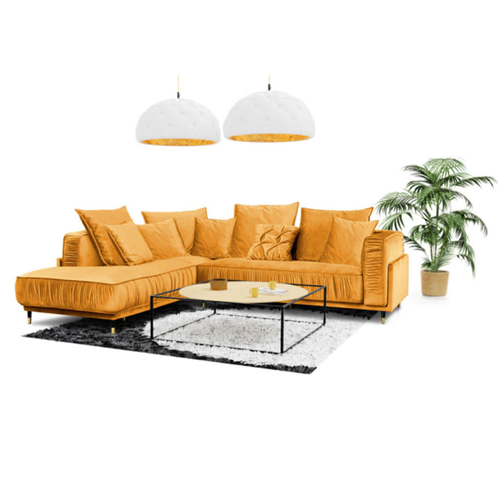 Canapé Velours Angle gauche Fiorenzo - 4 Places