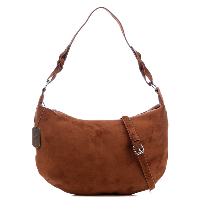 Atessa bolso bandolera de piel auténtica gamuza.