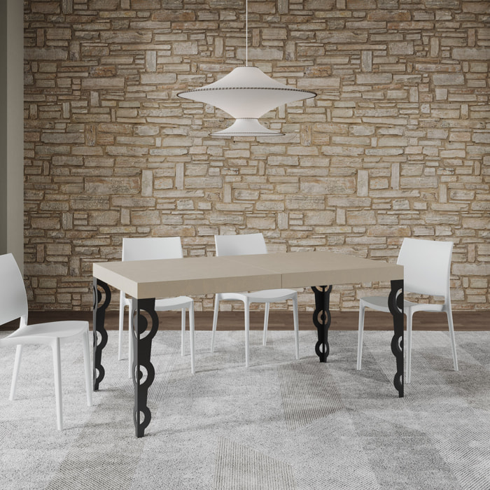 Mesa extensible 90x160/264 cm Karamay cachemira patas antracita