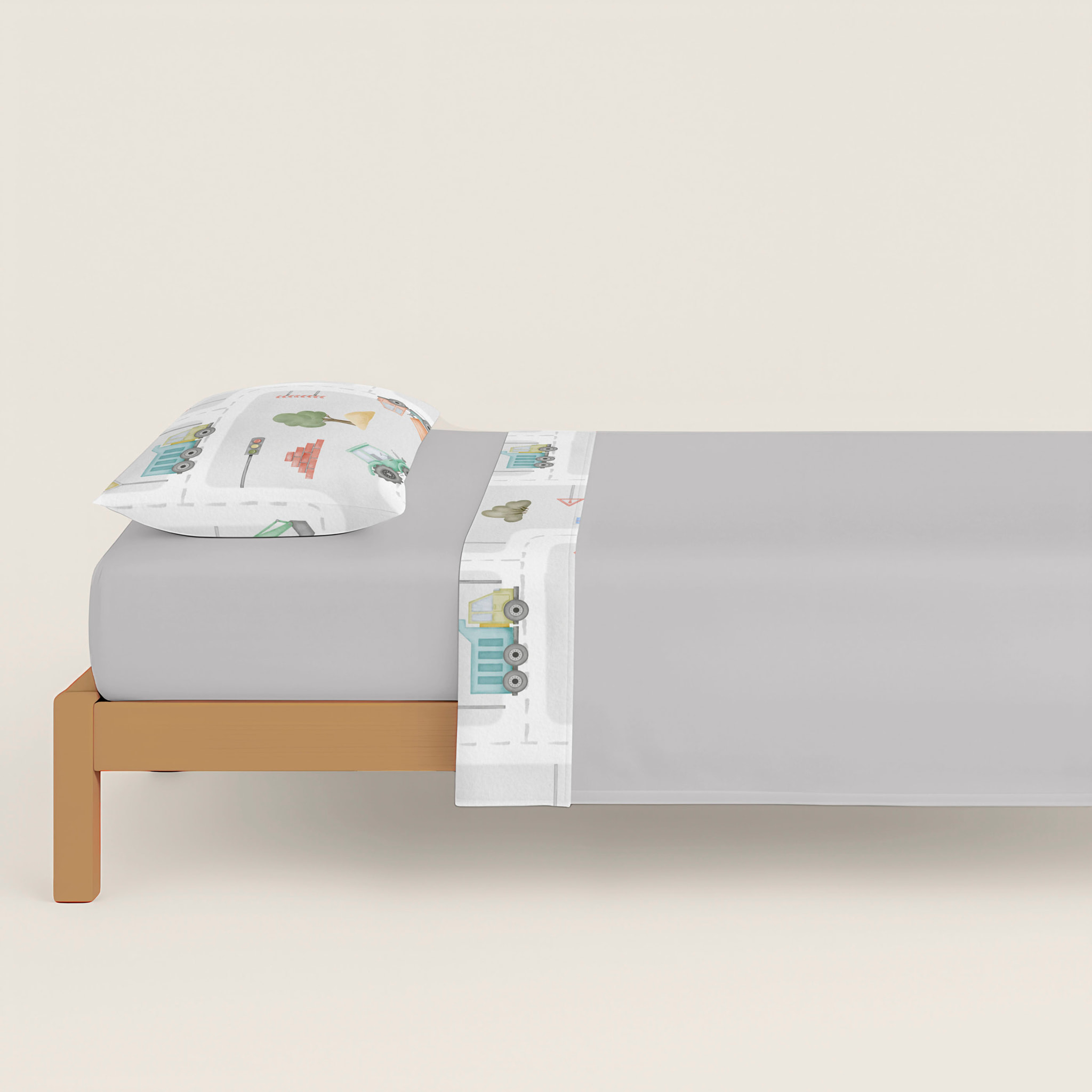 Cool Kids - Funda Nórdica Estampada - Infantil - Cierre Solapa - 100% Algodón - Incluye 1 Funda de Almohada - Road