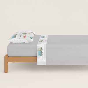 Cool Kids - Funda Nórdica Estampada - Infantil - Cierre Solapa - 100% Algodón - Incluye 1 Funda de Almohada - Road