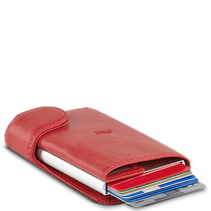 Cartera Tarjetero Hombre Billetera Piel Fina, Cómoda Y Ligera Para Tarjetas De Crédito. Carcasa Metálica Con Capacidad Para 7 Tarjetas Fundas Capa Protección Rfid