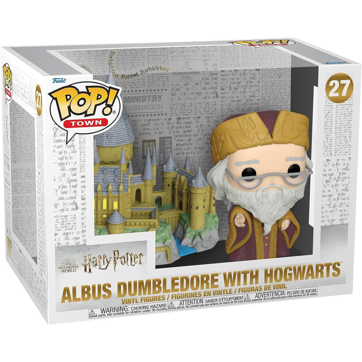 Harry Potter Funko POP Citta Vinile Figura Silente con il Castello di Hogwarts 9 Cm