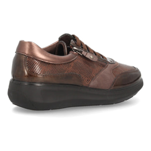 Zapatillas con cordones y cremallera lateral para mujer