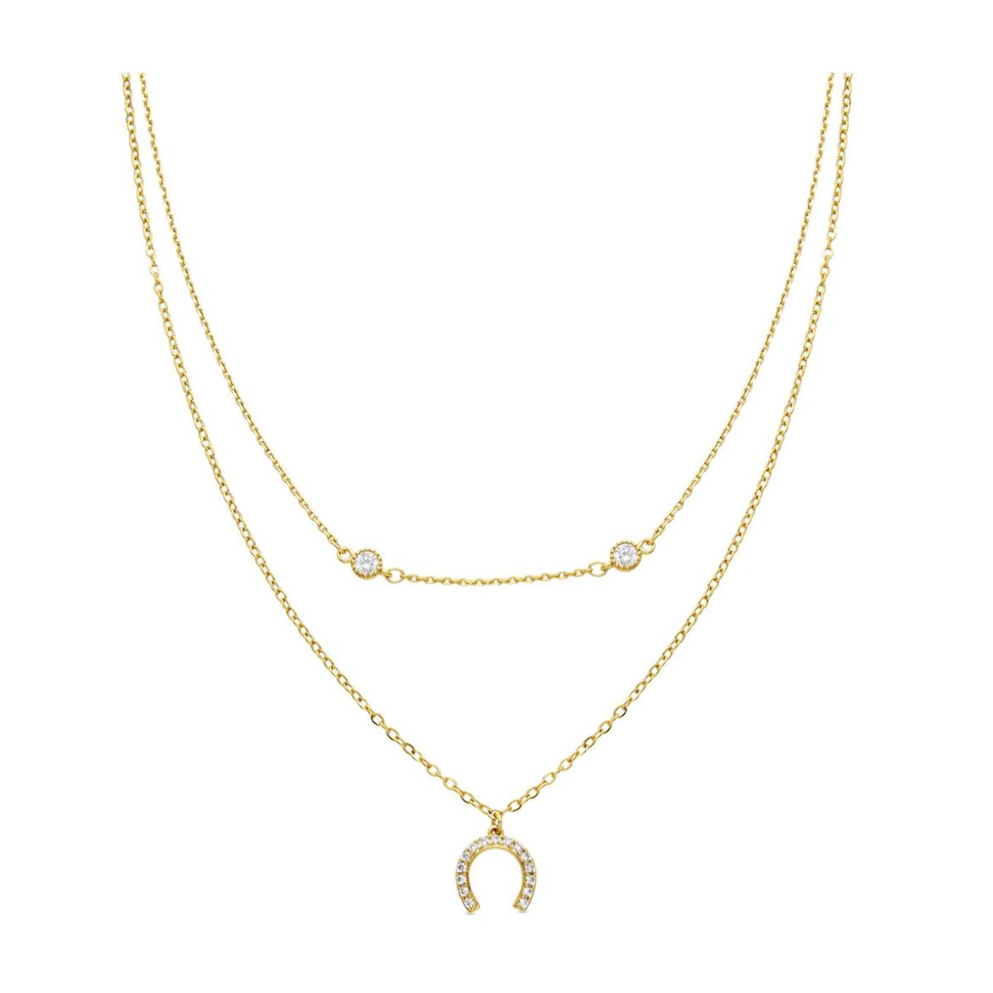 Collar con Circonita Brillante acabado oro 18k