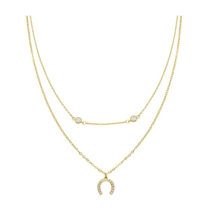 Collar con Circonita Brillante acabado oro 18k