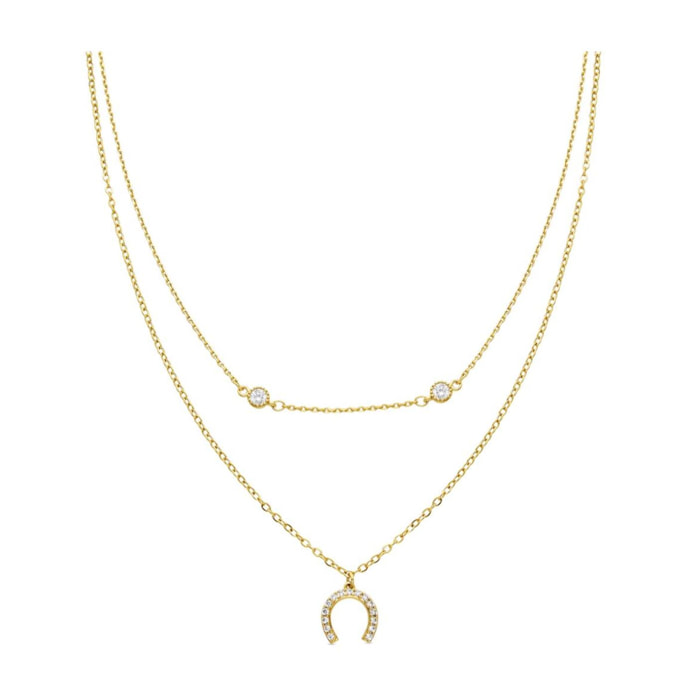 Collar con Circonita Brillante acabado oro 18k