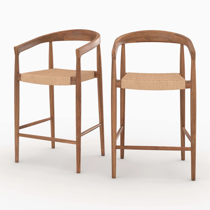 Lot de 2 chaises pour îlot central 65 cm - Bali